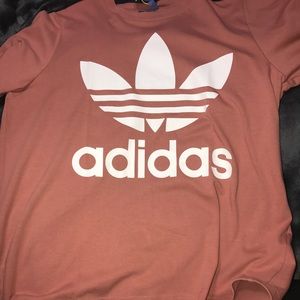 Blush pink adidas shirt